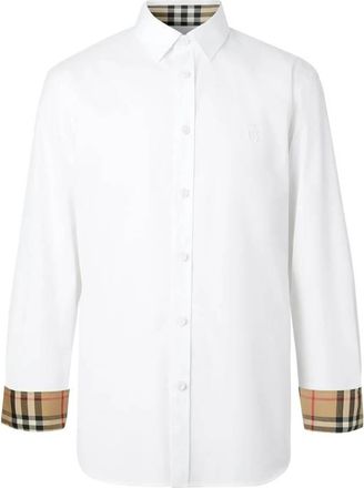 Burberry Sherwood Monogram Motif Poplin Shirt, Size XX-Large