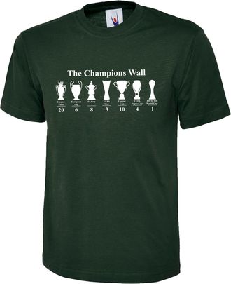 Generic Liverpool Champions Wall Printed On T-Shirt, Football Lover Trophy Icons 20 Times League Winner Gift Tee Top (UK, Alpha, S, XXL, Regular, Regular, LR,