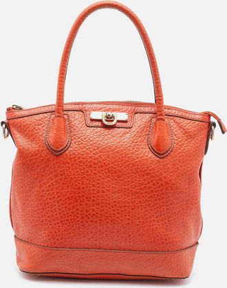DKNY Dkny Orange Leather Tote Bag