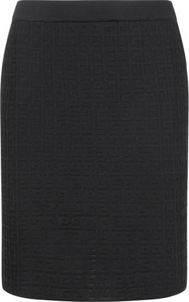 Givenchy Zwarte Ribgebreide Rok met Split aan de Achterkant - Dames - Kokerrokken - Zwart - M - Rokken