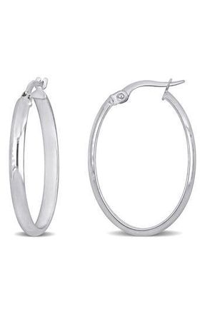 Delmar Oval Hoop Earrings in White Gold at Nordstrom Rack