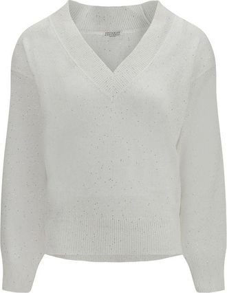 Brunello Cucinelli White Linen Womens Sweatshirt
