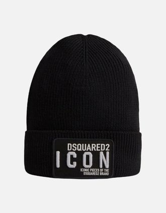 Dsquared2 Mens Dsquared2 ICON Beanie in Black - Size: ONE size