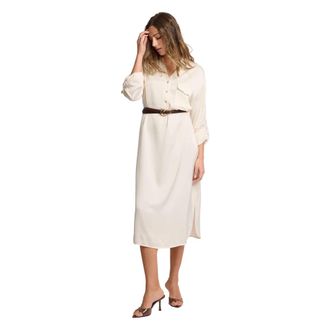 Kocca Abito chemisier lungo - Dames - Casual kleedjes - Wit - L - Kleedjes