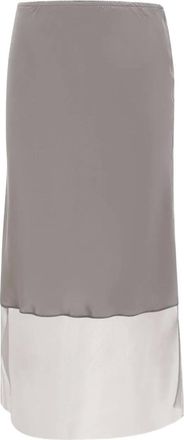 The Garment Catania tulle-panel silk midi skirt - Grey