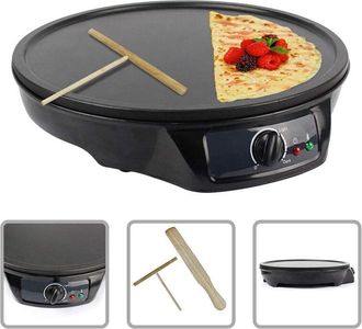 Trade Shop Trade Shop - Crepiera Piastra Antiaderente Crepes Piadine Elettrica Diametro 30 Cm 1000 Watt