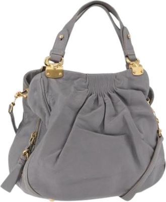 Miu Miu Pre-owned Hand Bag - Dames - Vintage Handtas - Grijs - ONE Size - Leer - Vintage