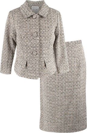 Mikael Aghal Grey Tweed Jacket and Pencil Skirt Size XXS