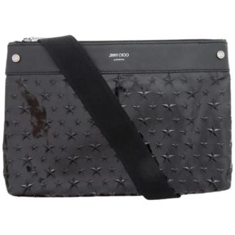 Jimmy Choo London Vintage, unisex, Zwart, ONE Size, Leer, Pre-owned Leather Cross Body Bag