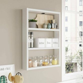 Dmora Estanter&iacute;a Dalbier, Estante, Estante De Pared, Estanter&iacute;as Multiusos, 43x9h60 Cm, Blanco - Dmora