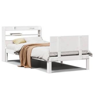 Berkfield Home Bed Frame with Headboard without Mattress White 90x200 cm