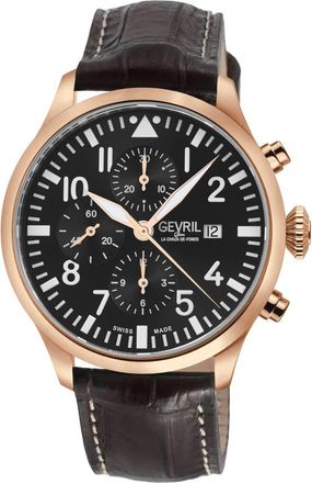 Gevril Group Vaughn Chronograph Automatic Black Dial Mens Watch 47103-1