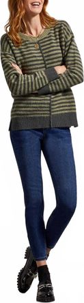 Tribal Striped Soft Sweater In Mosstone