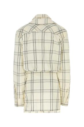 The Attico Womens Embroidered Cotton Mini Shirt Dress Whiteblack Exterior: Coton Abiti