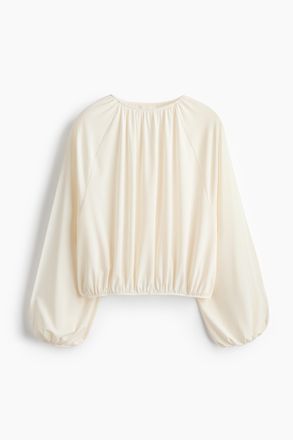 H&M Shirt mit offenen &Auml;rmeln - Cremefarben