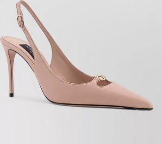 Dolce & Gabbana leather pumps metal dg logo slingback