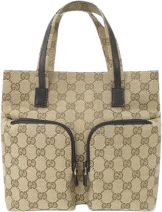 Gucci Pre-owned Tote Bags, male, Beige, Size: ONE SIZE Pre-owned Vintage Tote Bag