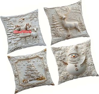 OEM Cojines Navide&ntilde;os, Roca Invernal, Criatura De Nieve - 40x40