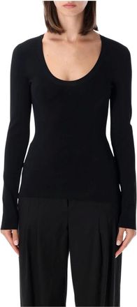 Stella McCartney Compact Knit Top - Dames - Longsleeves - Zwart - S - Tops