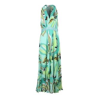Pinko Elegante Damesjurk Polyester - Dames - Maxi kleedjes - Groen - S - Polyester - Kleedjes