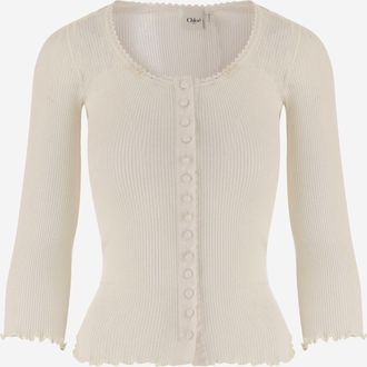 Chlo&eacute; Top Chlo&egrave; Fit And Flow In Jersey Di Cotone E Seta