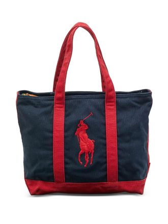 Ralph Lauren canvas embroidery tote bag - Blue