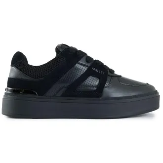 Mallet Footwear Mens Fenchurch Trainers - Black Leather - Size UK 10