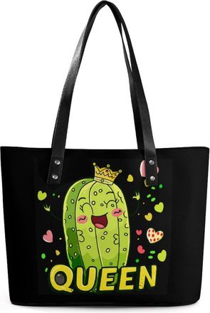 Generic Pickle Queen Tote Bags for Women Cute Shoulder Purses Handbags