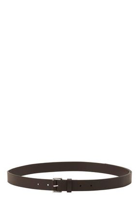 Lanvin COMPAGNON LEATHER BELT in Dark Brown at Nordstrom, Size 105
