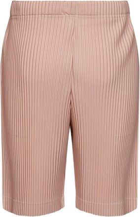Homme Pliss&eacute; Issey Miyake Mens Bermuda Shorts Pleats 2 Pink Polyester