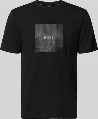 HUGO BOSS Regular Fit T-Shirt mit Logo Print in Black, Gr&ouml;&szlig;e XXXL