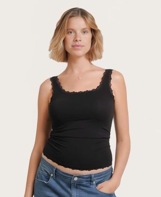 Nom Maternity Lacey Tank in Black at Nordstrom, Size X-Large