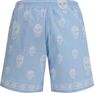 Alexander McQueen Mens Blue Polyamide Shorts