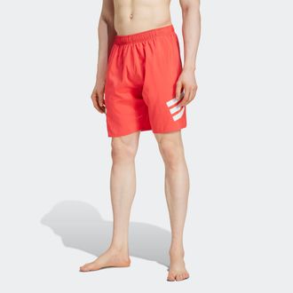 adidas Badeshorts ADIDAS PERFORMANCE ICON 3S SH 8IN, Herren, Gr. M, N-Gr, weiss (semi lucid rot, wei&szlig;), Obermaterial: 100% Polyester, Badehosen Badeshorts
