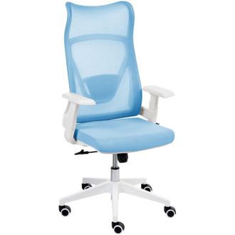 Beliani Office Chair Light Blue Mesh Swivel Base Adjustable Height Armrests Home Office Modern BARD