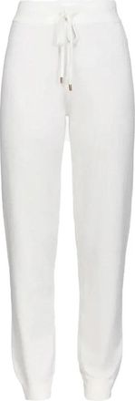 Pinko Lace-Up Katoenmix Broek - Dames - Sweatpants - Wit - M - Katoen - Broeken