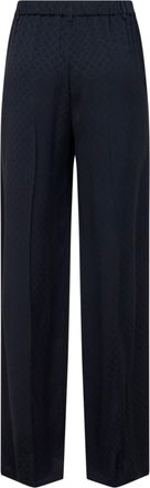Gucci Womens Trousers Dark Blue Silk-Viscose Jacquard
