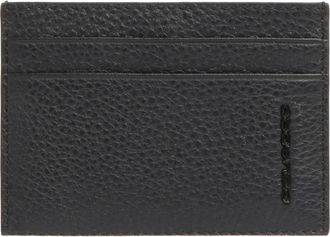 Piquadro Slanke Rfid Leren Kaarthouder - Heren - Portefeuilles - Zwart - ONE Size - Katoen - Accessoires