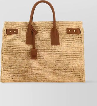 Saint Laurent raffia medium sac de jour shopping bag