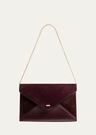 Khaite Grace Suede & Leather Envelope Clutch Bag