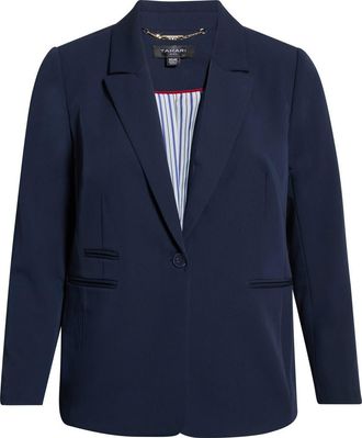 Tahari by ASL One-Button Blazer in New Navy at Nordstrom, Size 16W