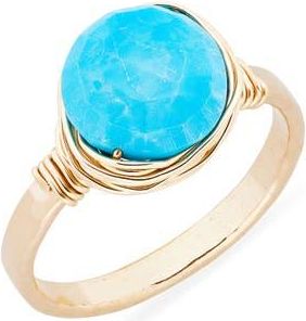 Nashelle Semiprecious Stone Wire-Wrapped Ring in Gold Fill /Turquoise at Nordstrom, Size 5