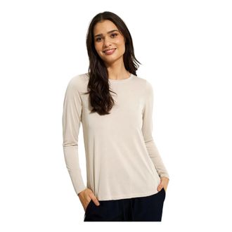 In Front IN Front - Nina T-shirt Lange Mouw - Dames - Tops - Beige - Maat: S Modal