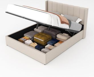 Concept Usine Cama con canap&eacute; abatible de dise&ntilde;o 160x200 cm en terciopelo beige