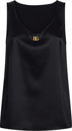 Dolce & Gabbana Blusa DNA con placca DG - Nero