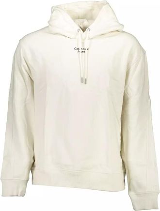 Calvin Klein Mens Relaxed Fit Hoodiemodel J30j300350 - Ivory Cotton - Size X-Large