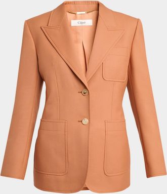 Chlo&eacute; Single-Breasted Patch Pocket Jacket