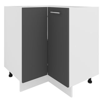 ebuy24 Armario De Esquina Vcm Pies De Altura Regulables Dimensiones Al. 82 X An. 76 X T. 76 Cm Gabinete De Cocina Gabinete De Cocina - Esilo (blanco / Antrac
