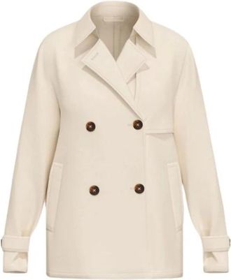 Marella trenchcoat dubbelgestikt dames wit wol - Dames - Mantel - Beige - L - Wol - Jassen