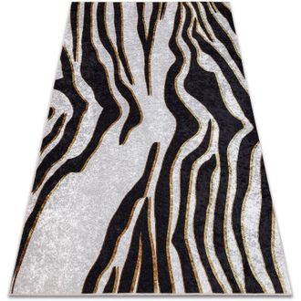 RugsX Rugsx - Alfombra Lavable Miro 52002.807 Cebra De Leopardo Antideslizante - Crema / Negro Beige 140x190 Cm